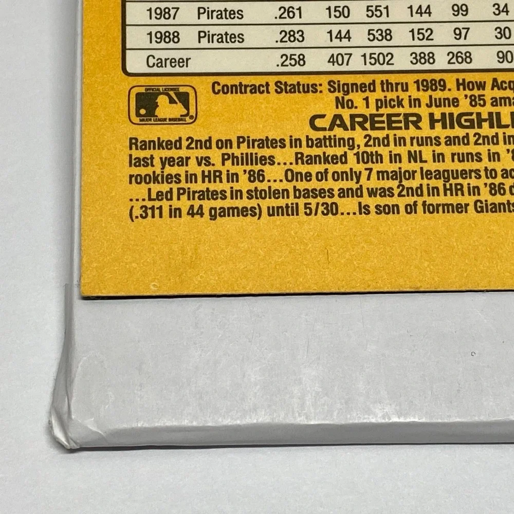 Vintage Donruss MLB '89 Barry Bonds Pittsburgh Pirates Base Set Baseball Card 92